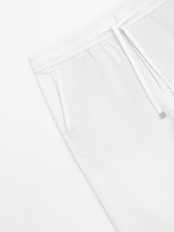 Massimo Dutti Брюки-джоггеры из хлопковой смеси, белый