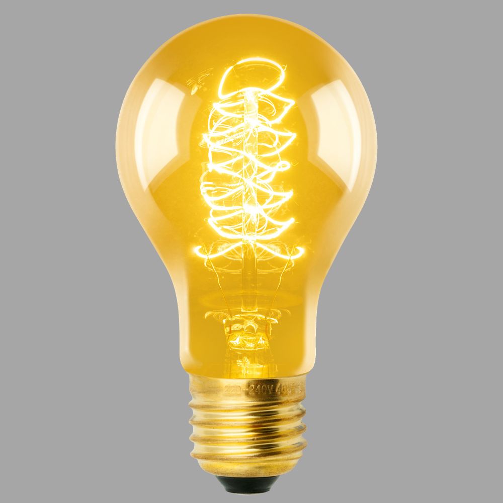 IL-V-A60-40-GOLDEN-E27 CW01 Лампа накаливания Vintage. Форма A. Форма нити CW. Картон. ТМ Uniel