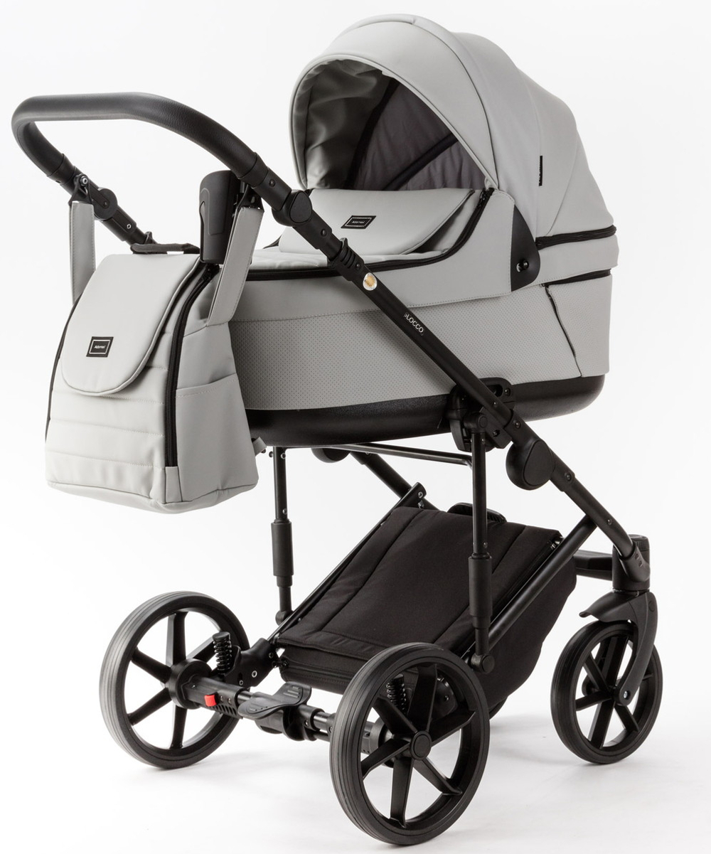 Детская коляска Adamex Locco Light Deluxe 2 в 1 LL-SA03 (СВ.СЕРАЯ КОЖА)