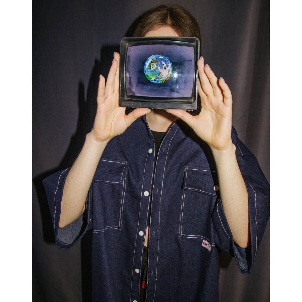 Рубашка БИЧ Джинсовая с Коротким Рукавом Синяя