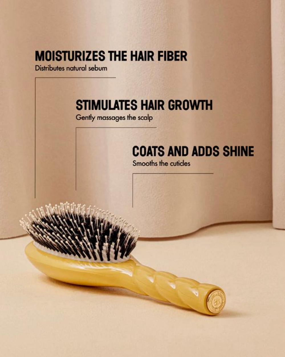 La Bonne Brosse Массажная расческа для волос N 03 Essential Sensitive Scalp Brush - Creamy White