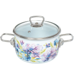 Кастрюля сталь, эмал, 2 л, с крыш, Vitross, Iris белоснежный, 1SC165S, индукц