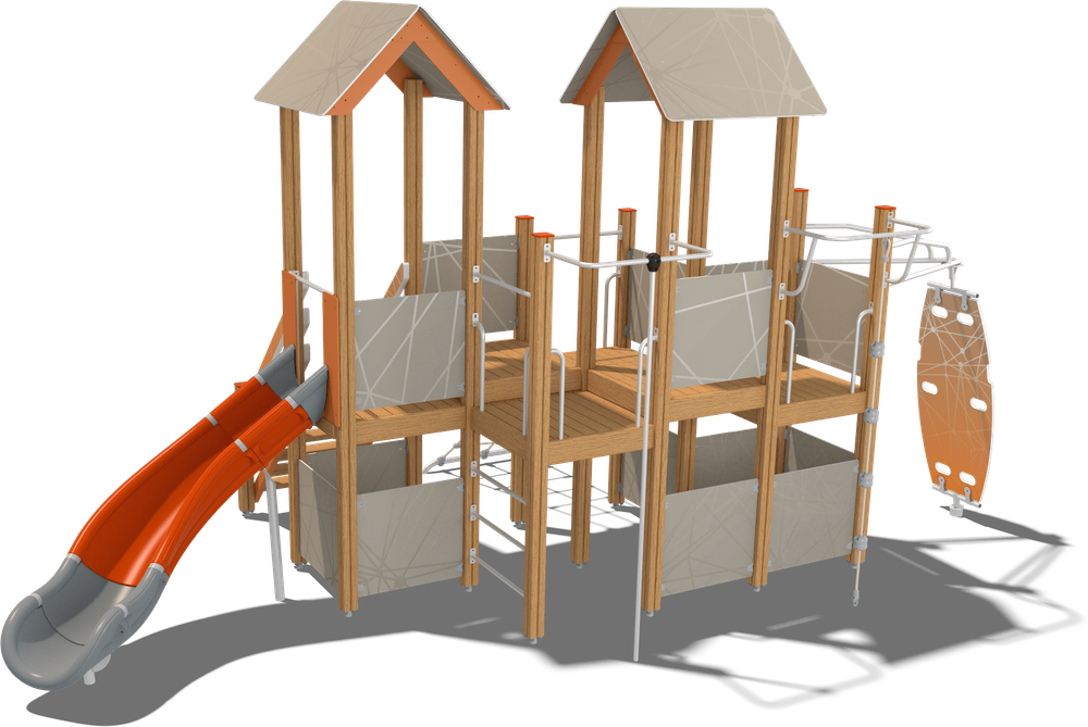 Детский городок Кижи (стойки дуб, паттерн Vector)