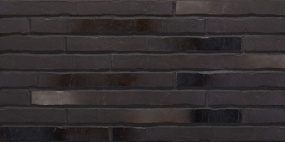 Stroeher - 453 silber-schwarz, Riegel 50, сверхдлинная, 490x40x14 - Клинкерная плитка для фасада и внутренней отделки