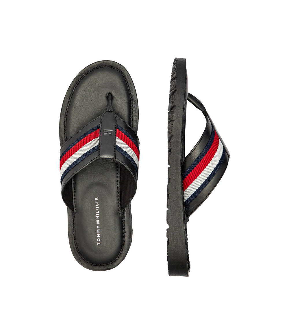 Кожаные вьетнамки Tommy Hilfiger - черный(FM0FM05011)