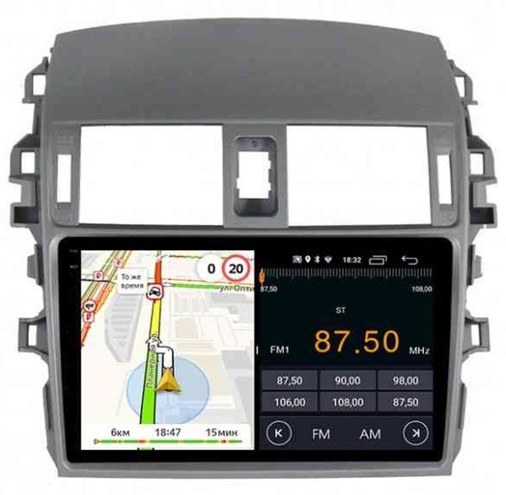 Магнитола для Toyota Corolla E150 2007-2012 (большая рамка) - Parafar PF974LUX1RN2K на Android 13, QLED+2K, ТОП процессор, 4Гб+32Гб, CarPlay, 4G SIM-слот