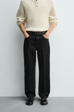 ZARA ДЖИНСЫ STRAIGHT FIT, УГОЛЬНЫЙ