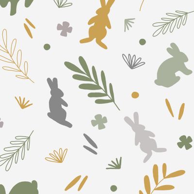 Зайцы на бежево-сером фоне