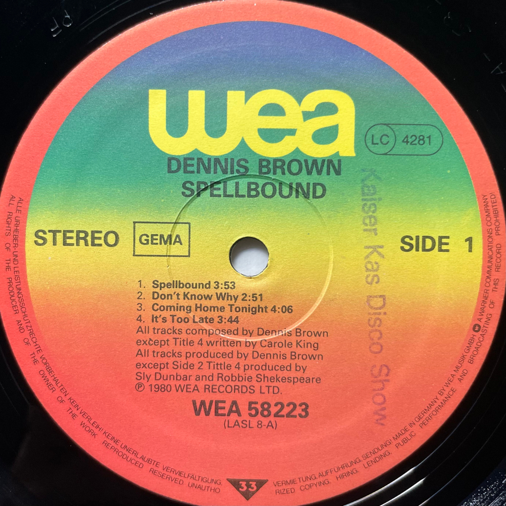 Dennis Brown ‎– Spellbound (Германия 1980г.)