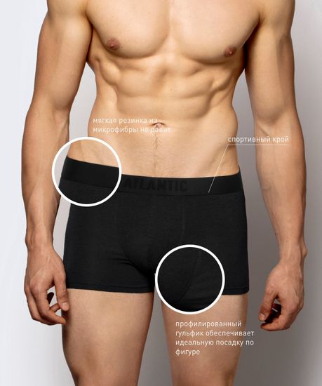 Трусы мужские боксеры Atlantic BMH-016, черный