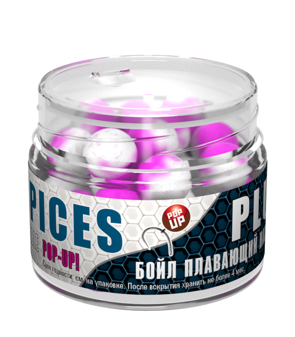 Бойлы насад. плав. двух цв. Sonik Baits SPICES-PLUM Fluo Pop-ups 14мм 90мл