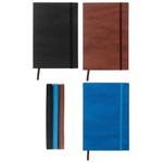 Записная книжка Basir на резинке, формат А5, переплет из кожзама, 21*14.5 см, 136 листов, 3 цвета ассорти