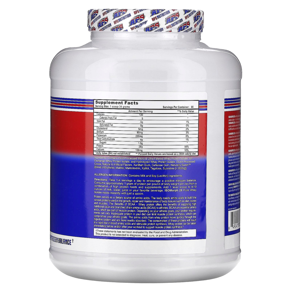 APS, Isomorph 28, чистый изолят сыворотки, шоколадный молочный коктейль, 2,27 кг (5 фунтов)