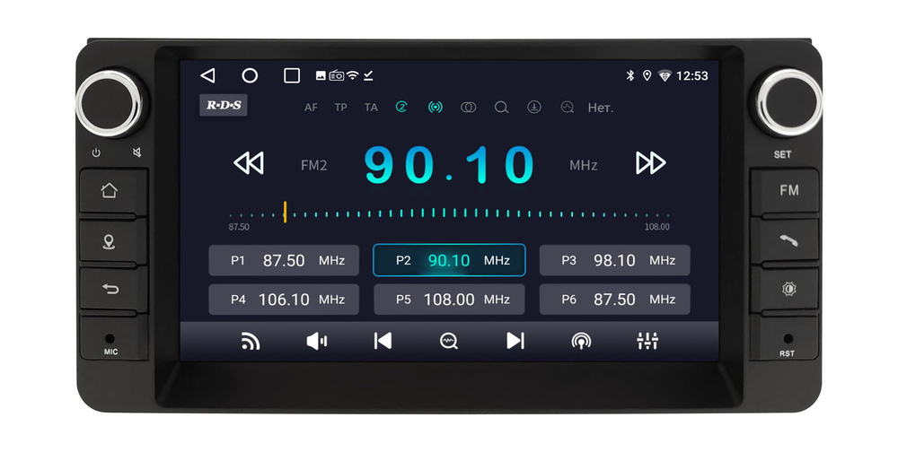 Магнитола для Toyota 200х100мм - WideMedia с кнопками и крутилками, дисплей 7" IPS на Android 9, 2/32Гб, CarPlay