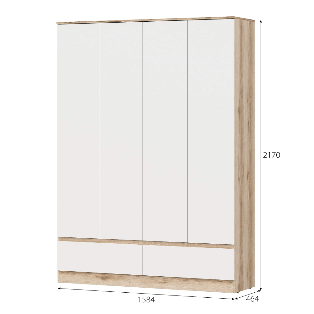 Брауни (МебФонд) Шкаф четырехдверный