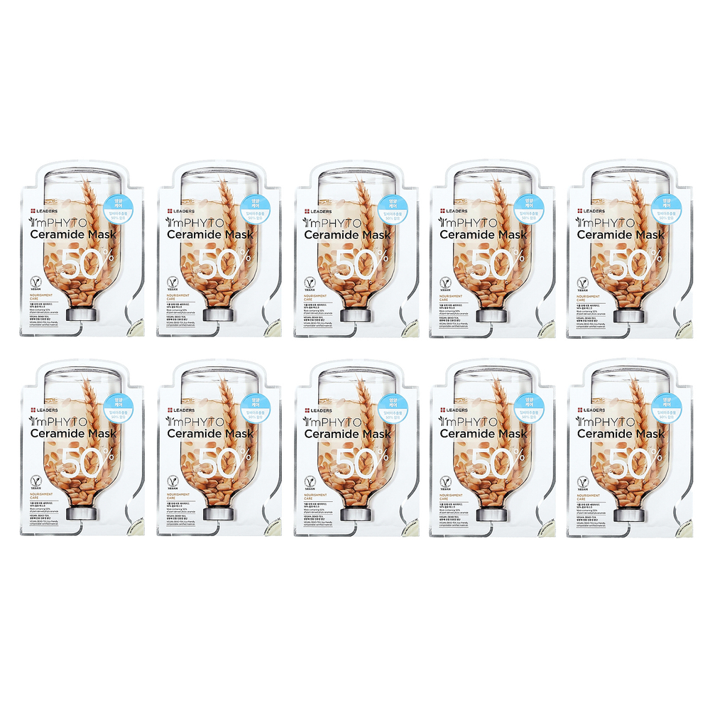 Leaders, Imphyto Ceramide Beauty Mask, 10 листовых масок, 25 мл (0,84 жидк. Унции) каждая