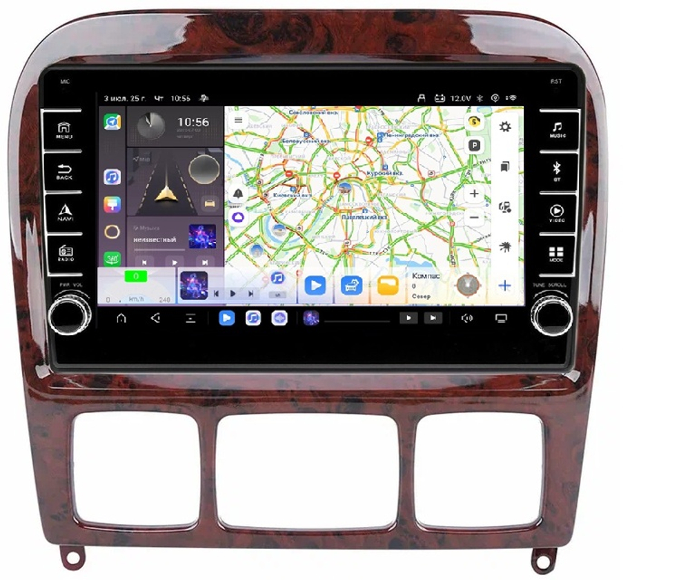 Магнитола для Mercedes-Benz S (W220) 1998-2005 - Carmedia OL-9952 (кнопки и крутилки) Android 13, TS20, 6+128Гб, CarPlay, 4G SIM-слот