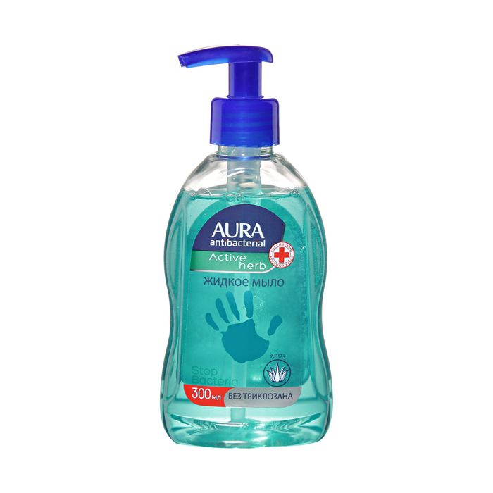 Мыло жидкое Aura &quot;Antibacterial. Экстракт алоэ&quot;, с дозатором, 300мл