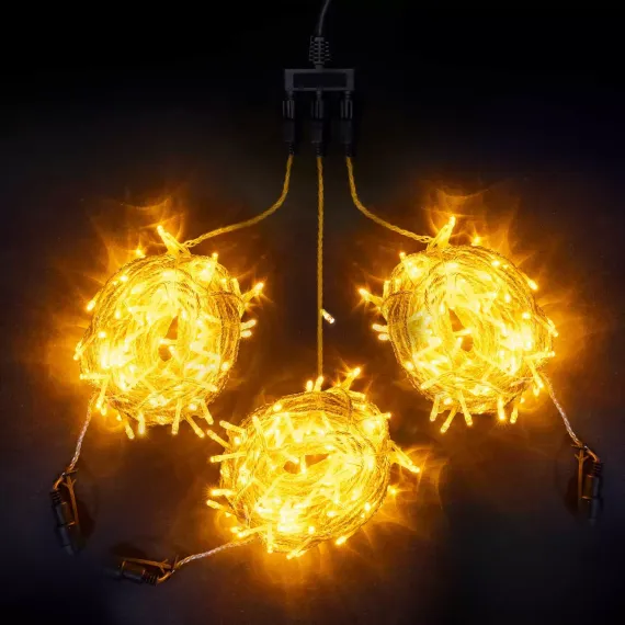 Комплект гирлянды на деревья с контроллером 60 м., 3 луча по 20 м, 600 LED ламп желтого цвета, Beauty Led (KDD600C-10-1Y)