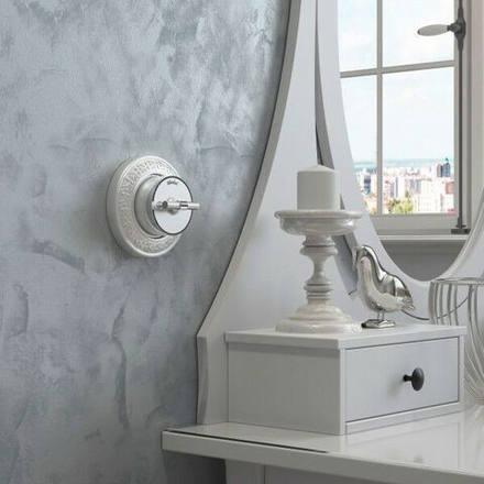 Переключатель / выключатель одноклавишный Vintage (серебро матовый/хром)