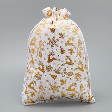 Подарочный мешочек с оленями 16х24