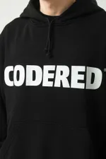 Худи Codered Base Hoodie Wide Summer Logo R Черный/Белый принт CODERED