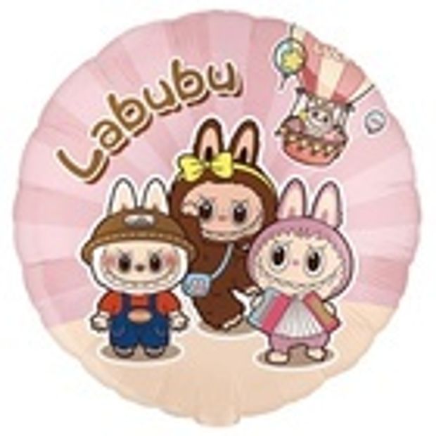 К Шар-круг, фольга, 18"/46 см, "Монстрики зубастые. Плюшевые эльфы" лабубу