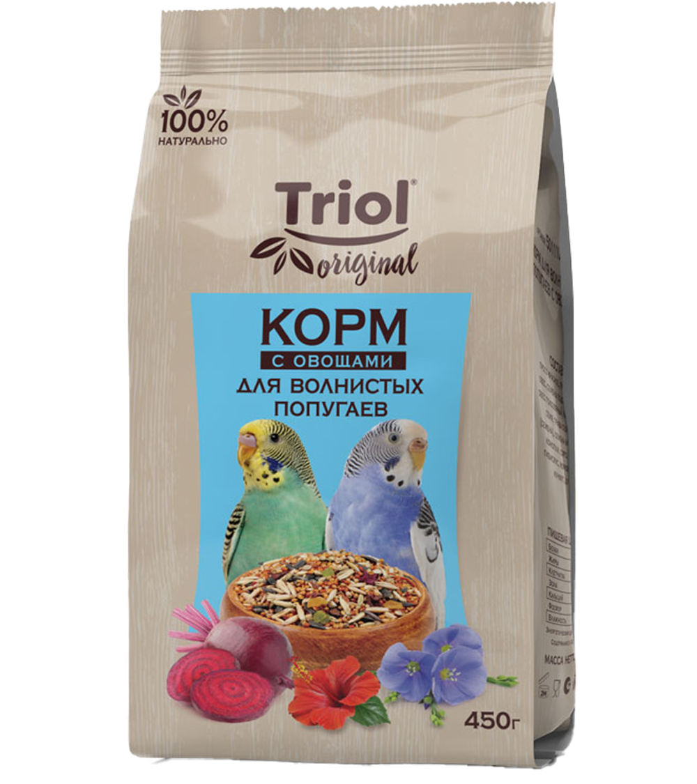 Триол Original Корм для волнистых попугаев с овощами, 450гр.