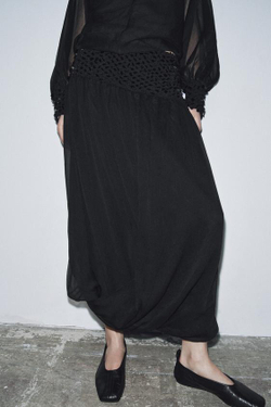 ZARA ЮБКА С ПАЙЕТКАМИ — ZW COLLECTION, ЧЕРНЫЙ