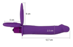 Фиолетовая вибронасадка для двойного проникновения с 2 эрекционными кольцами - 12,7 см. (Цвет: фиолетовый)