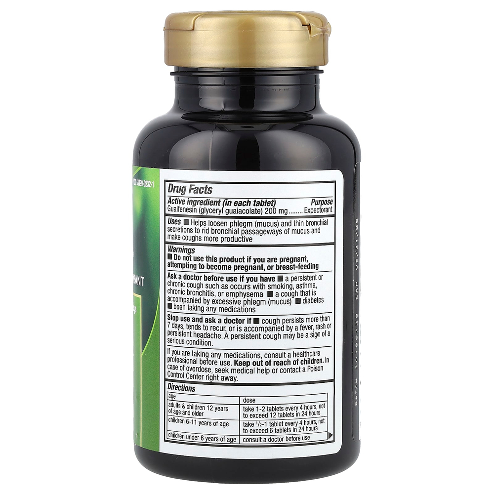 Nature's Way, Air-Power®, гвайфенезин отхаркивающее, 200 мг, 100 таблеток