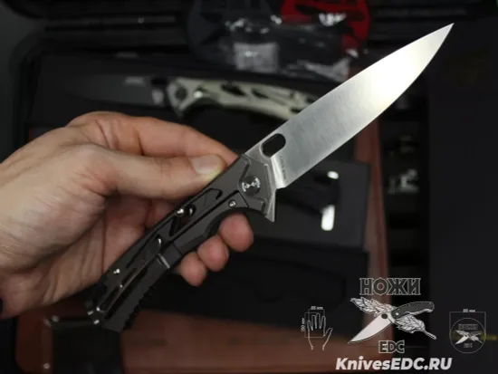 Нож складной НОКС Майор сталь M390, серый Титан 328-159506