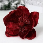 Украшение новогоднее «Пуансеттия - Пастель» 20 см, Бордовый