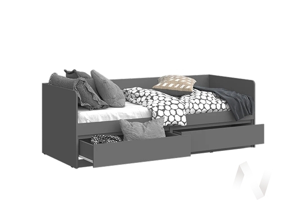 Кровать 0;8м (Детская) (Ш) МС Челси (графит/графит)