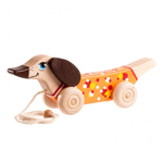 Деревянная каталка Таксик Леснушки
