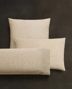 ZARA HOME ЛЬНЯНАЯ НАВОЛОЧКА, ОХРА