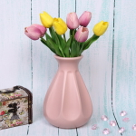 Ваза из пластика «Marlen-Варьете» 2,5л 20*13,5см цвет розовый