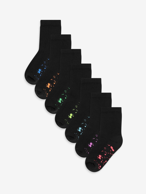 Носки хлопковые для мальчика Next M14-967, 7 шт., Черный