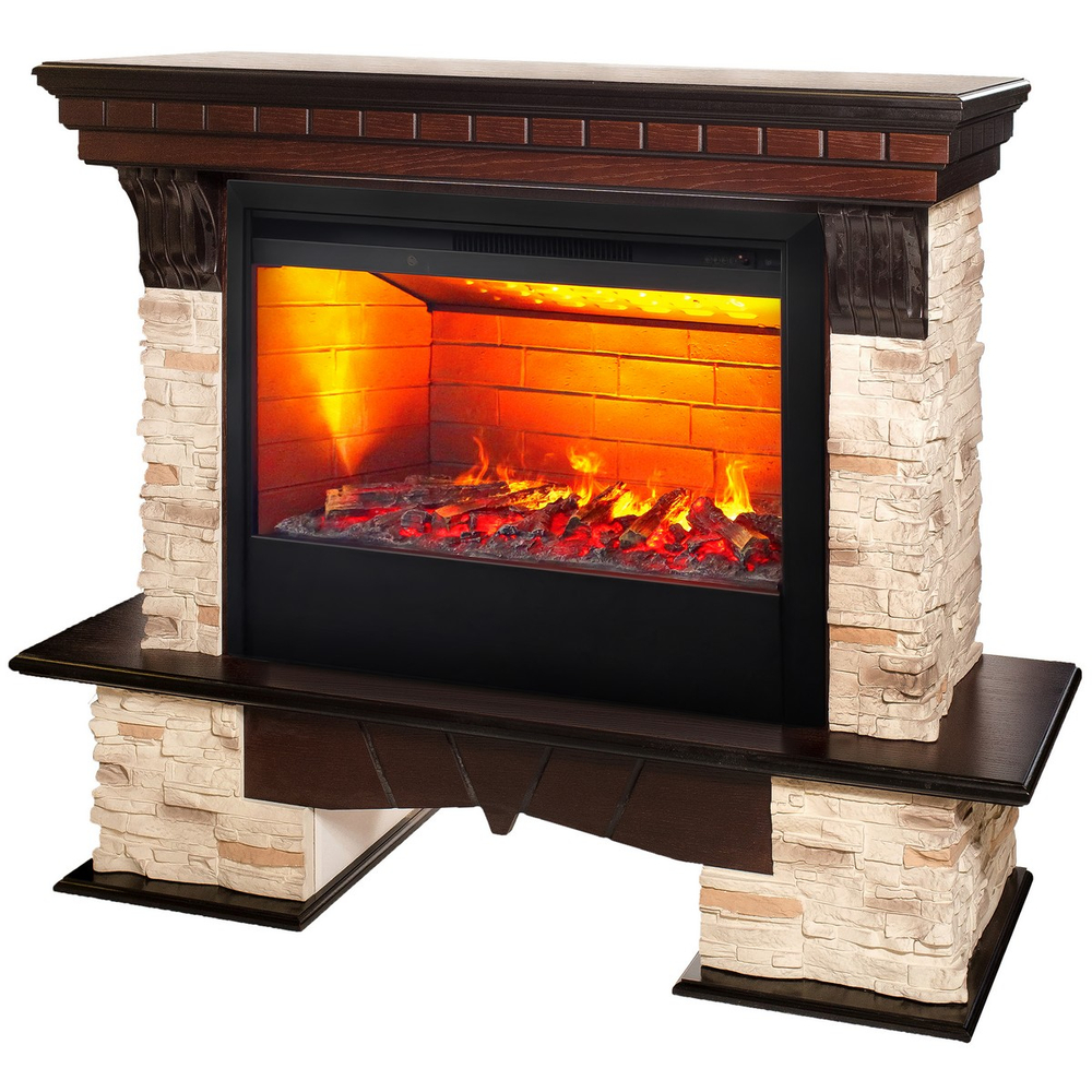 Электрокамин RealFlame Rockland AO античный дуб с очагом 3D Helios 26