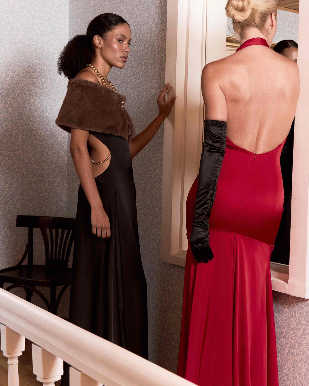 Платье макси с открытой талией