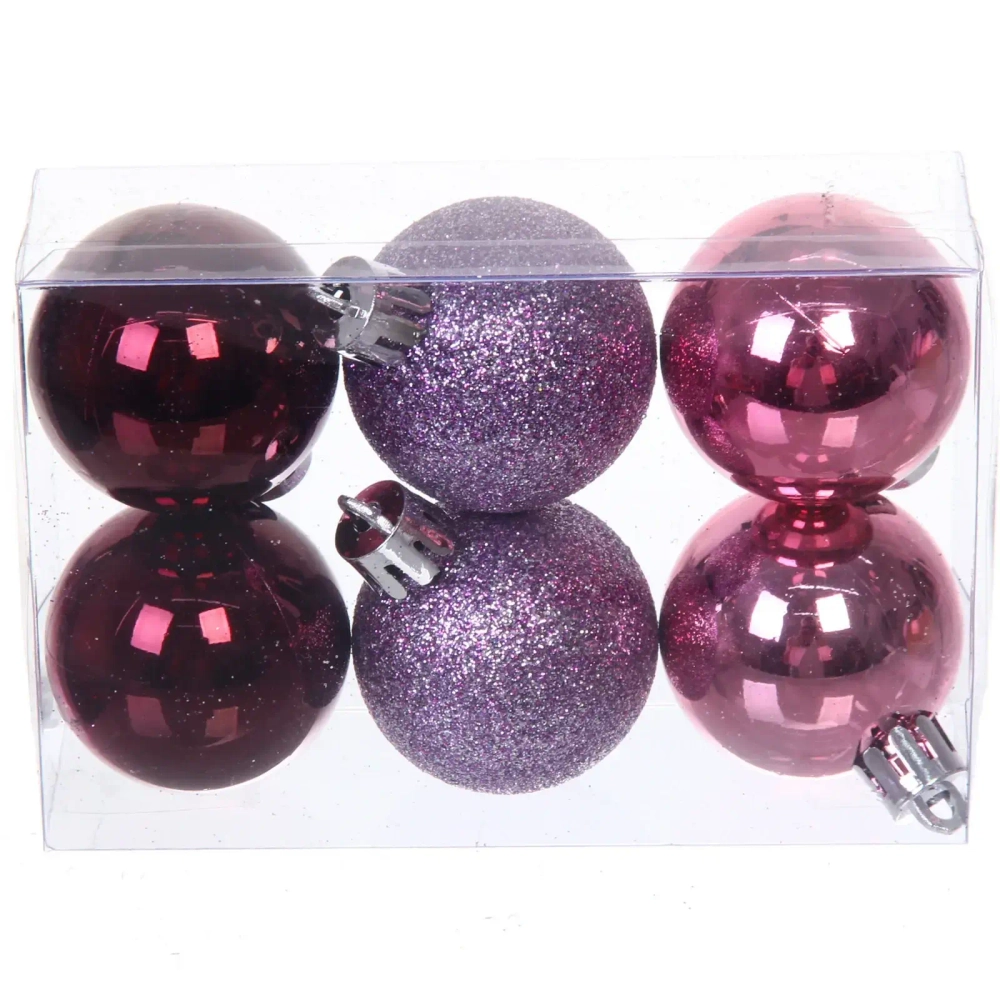 Набор ёлочных украшений «Сказочная зима» 45 предметов, Рубин/Розовый/Лаванда