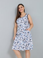 Платье П-012/рогожкабеж-веточки