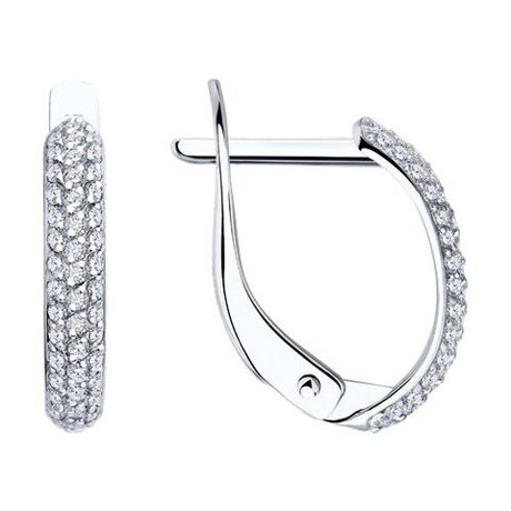 Серьги из золота с фианитами