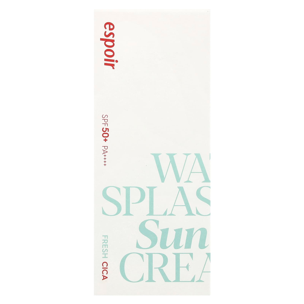 Espoir, Water Splash Sun Cream, Fresh Cica, SPF50 + PA ++++, 60 мл