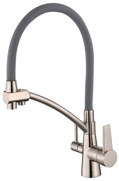 15007-S Смес. для кухни с гиб шланг и под филт (Мат. Золото+БЕЛЫЙ) ViEiR (10/1шт)