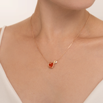 Колье «Пылкая любовь» из красного золота с сердоликом