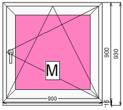 Пластиковое окно 900 х 900 ТермА Эко + Москитная сетка