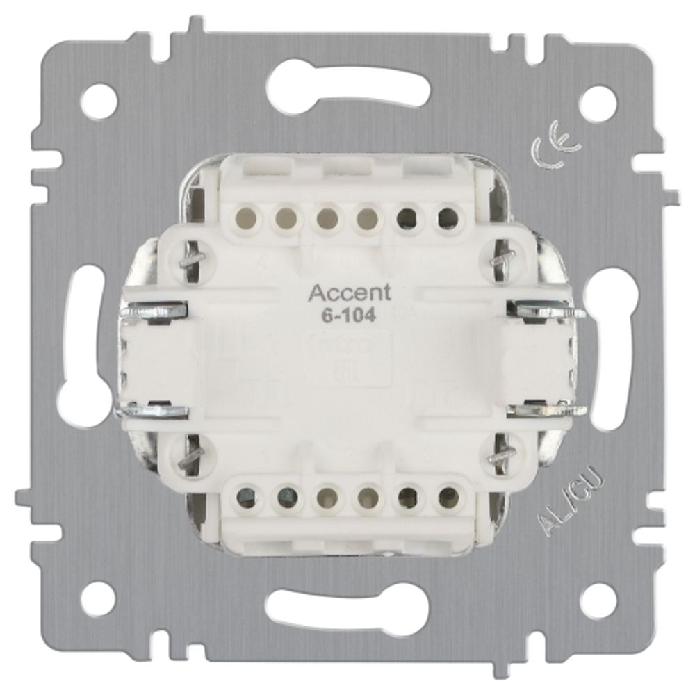 Выключатель Intro Accent 6-104-01 двойной, 10А-250В, IP20, СУ, AL/CU, белый | Intro