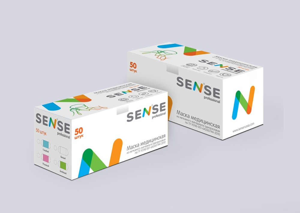 Маска медицинская SENSE №50 СМС