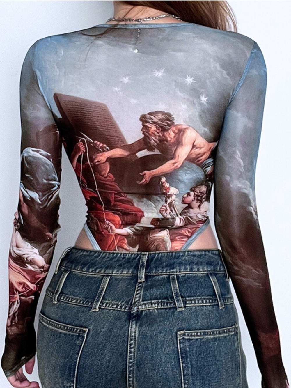 Боди y2k с длинным рукавом с бантиками